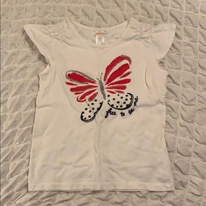 Gymboree Butterfly shirt with capped sleeves